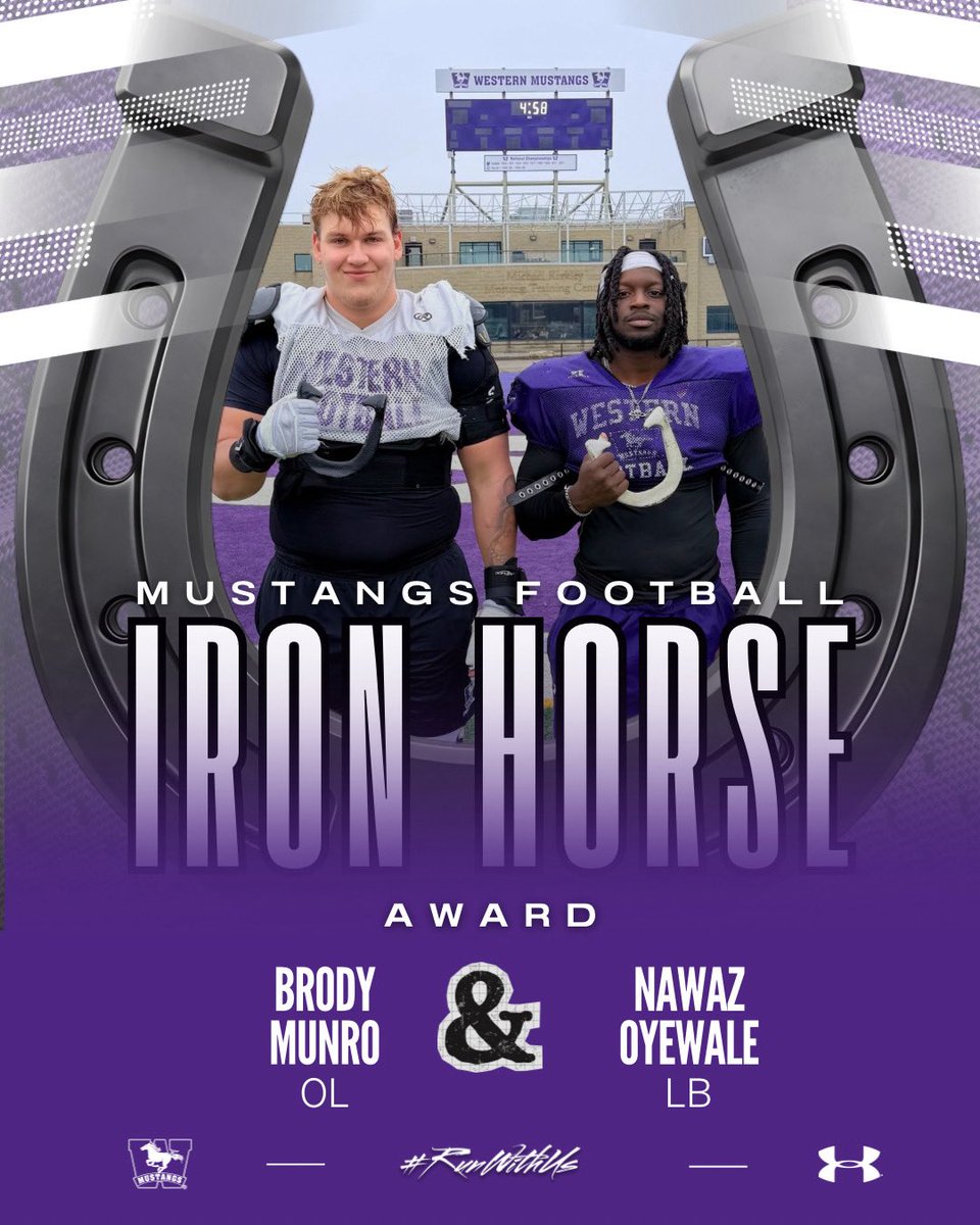 westernuFB's tweet photo. 🏆 IRON HORSE AWARD 🏆

This week’s winners are Brody Munro &amp; Nawaz Oyewale. 

“Consistency is far better than rare moments of greatness.”

#OneTeamOneGoal https://t.co/rW44rkI31h