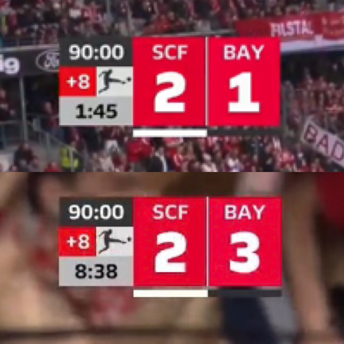 jonatex4u's tweet photo. Wtf
90 mins you are losing, at full time you are winning. Incredible remontada by Bayern München
#SCFBAY https://t.co/DP54nhBFHQ