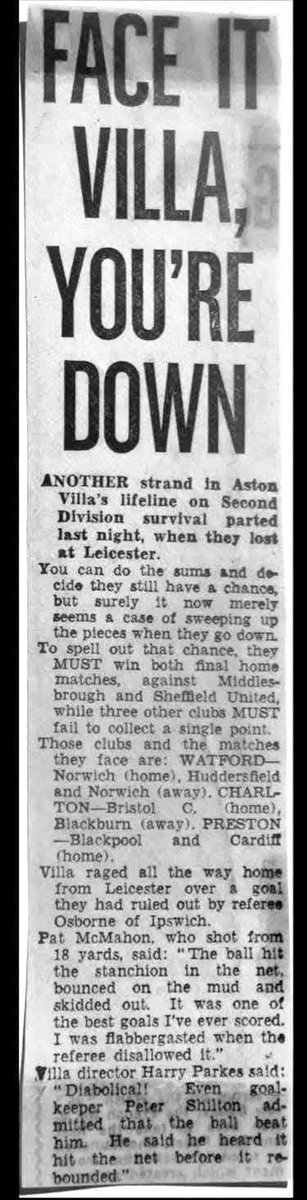AndrewUllah's tweet photo. Villa Cheated. On This Day 1970. League Division Two @LCFC
1-0 @AVFCOfficial Gate 27,481 #LeicesterCity #FilbertStreet #AstonVilla https://t.co/sWtLwOH6jC