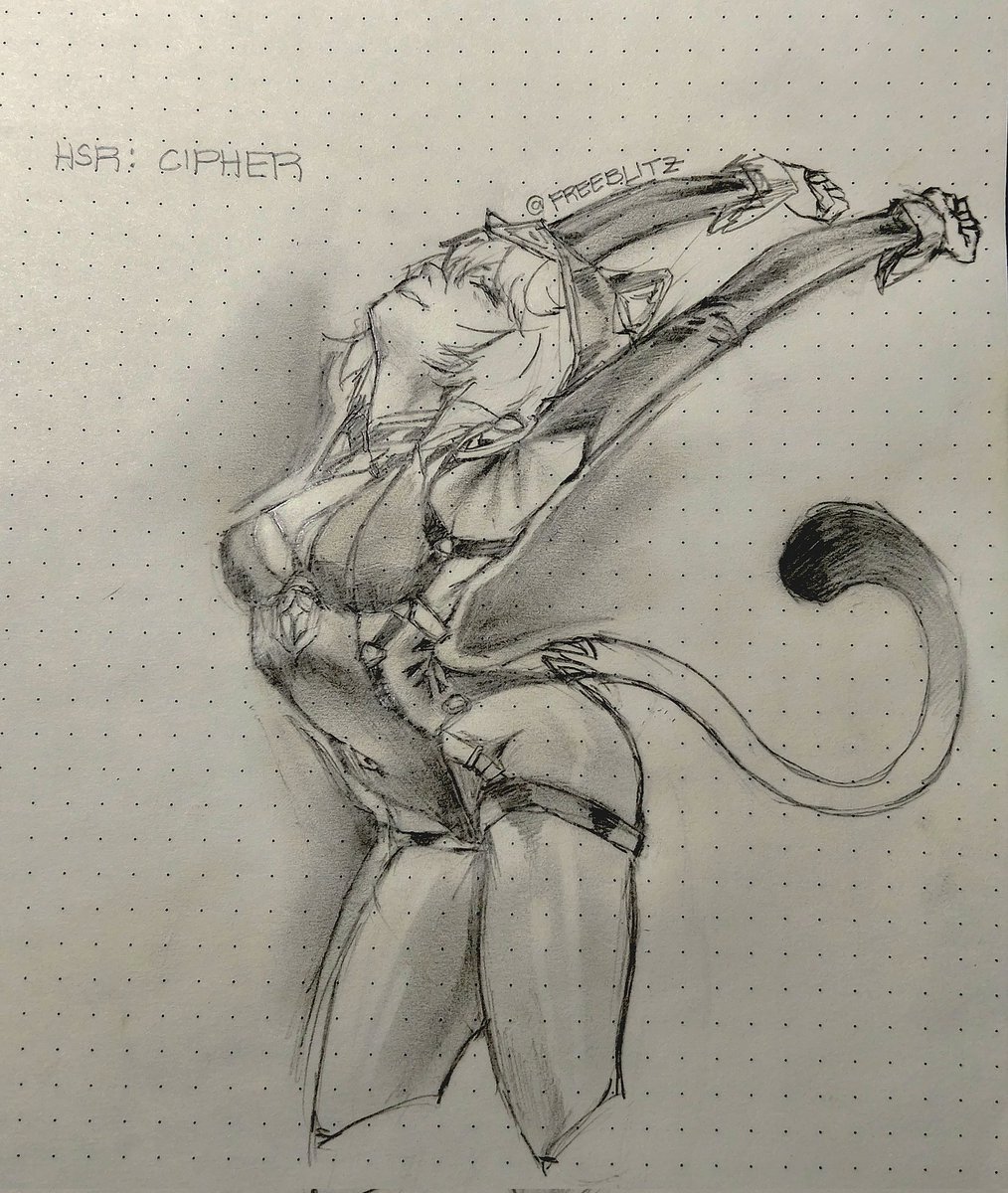 HowShouldIkno_'s tweet photo. Cipher ⚫🐱 #Cipher #honkaistarrrailfanart #Honkai_Star_Rail #fypシ゚viral #sketch #drawing #artㅤㅤㅤㅤ https://t.co/huwhM0PObJ