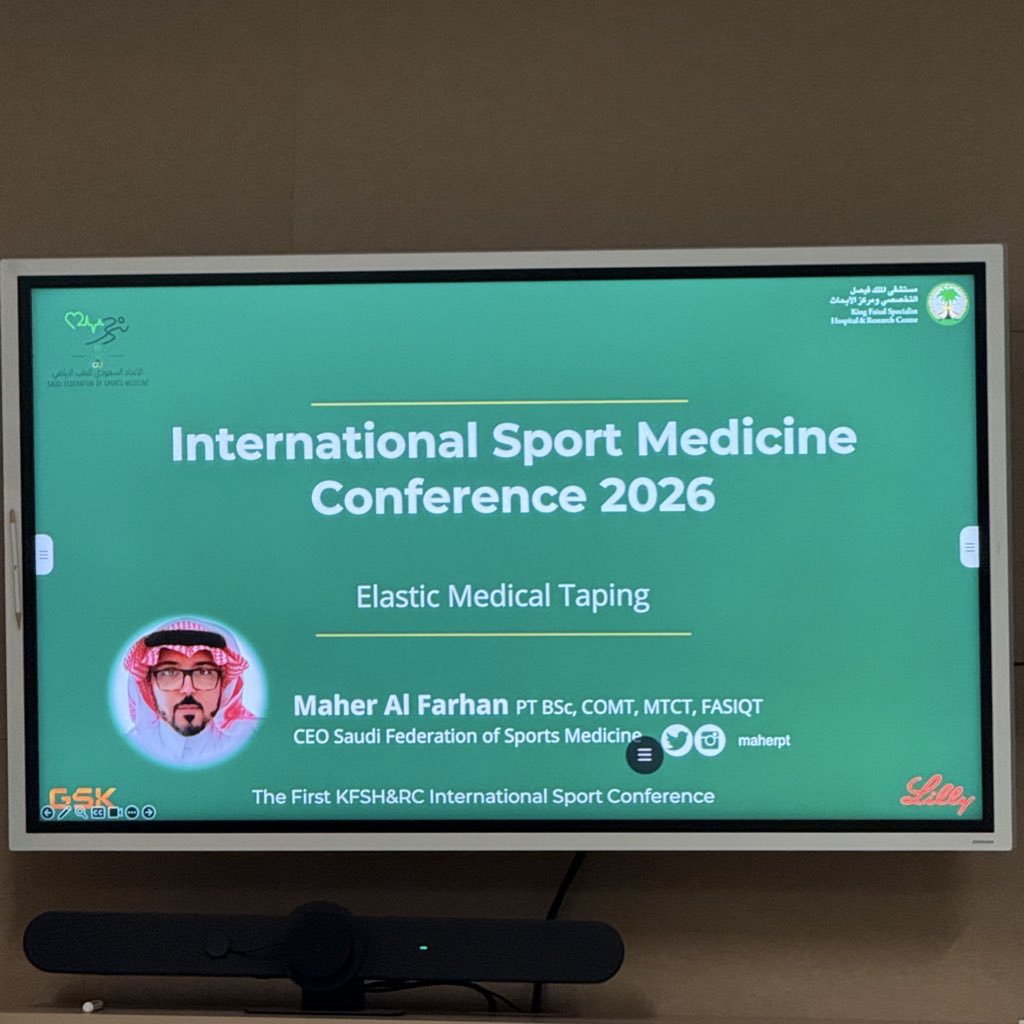 DrLiloo's tweet photo. Inspiring discussions at the First KFSH&amp;RC International Sports Medicine Conference 2026. on optimizing performance and returning athletes stronger. excited to apply this in my sports journey!
#المؤتمر_الدولي_للطب_الرياضي
#SportsMedicine https://t.co/aJB6jWl1cw