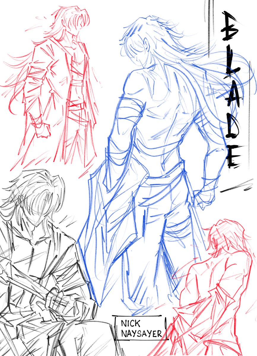 Blade SP ❤️💙
(work in progress) 
#honkaistarrail #blade #yingxing #planarcadia #ahatheelation #fanart #mihoyo #rough #sketch