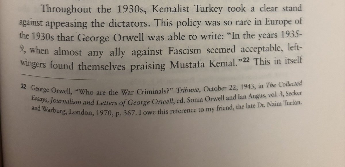 BehlulOzkan's tweet photo. Bir Alman akademisyenin, Nazi Almanyası ve Hitler’in ideolojik kaynaklarını Atatürk’te arama çabasını nafile bir çaba olarak ciddiye almıyorum. George Orwell’ın 1943’te yazdığı Who are the War Criminals? makalesindeki şu satırlar sanırım yeterli olacaktır. Kaynak: Feroz Ahmad. https://t.co/lP3JwU0oPy