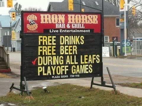 Faron <a href="/damsmokedamgood/">The Dam Smokehouse</a> should run a free brisket meal for all <a href="/MapleLeafs/">Toronto Maple Leafs</a> playoff games this spring.