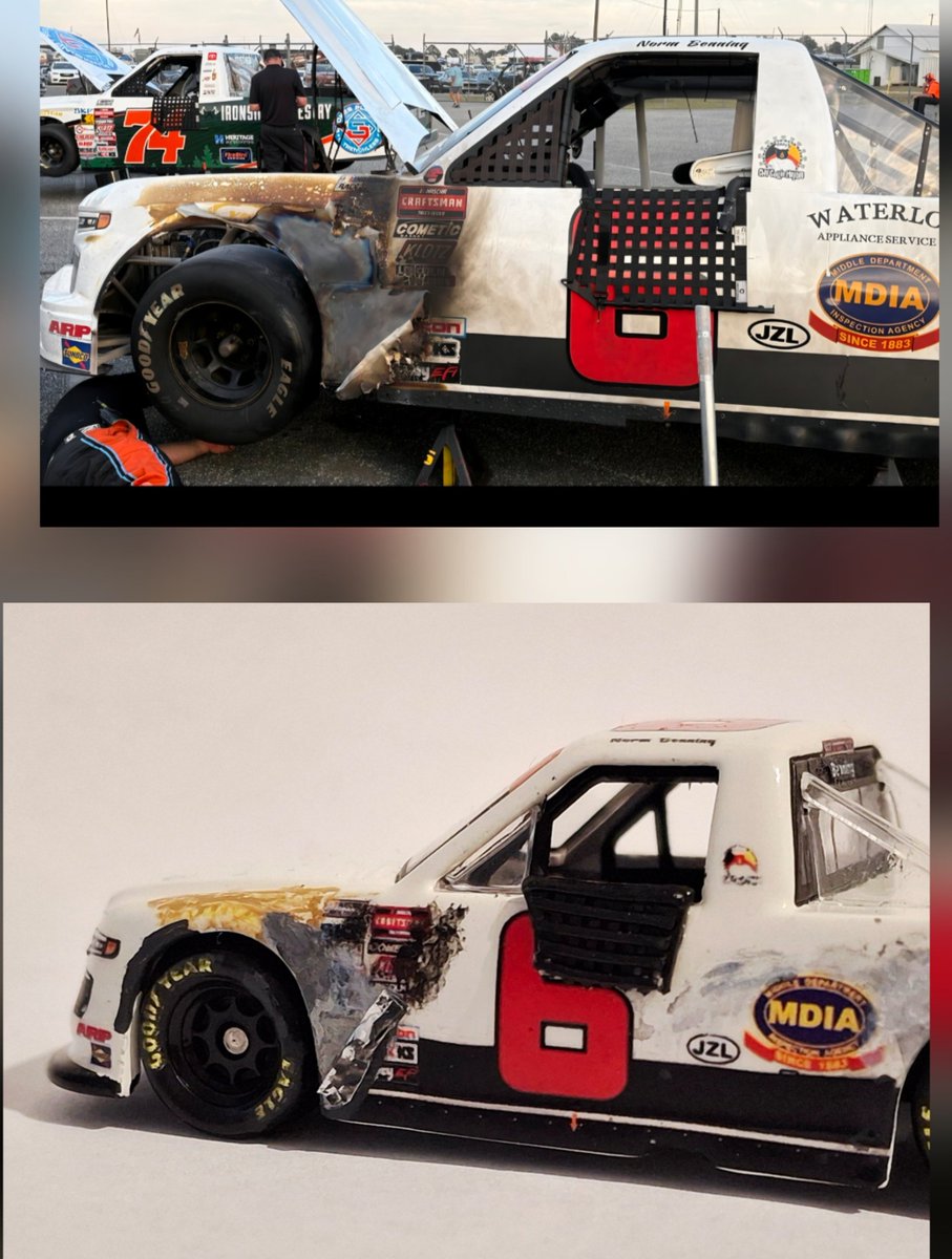 LiebertDieter's tweet photo. Here my Norm Benning "Fire Truck" from Talladega 2025
@NASCAR_Trucks 
#NASCAR 
#NascarTrucks 
#nascardiecast 
#nascar64
#diecast64
#NormBenning https://t.co/S0RRmbItiF
