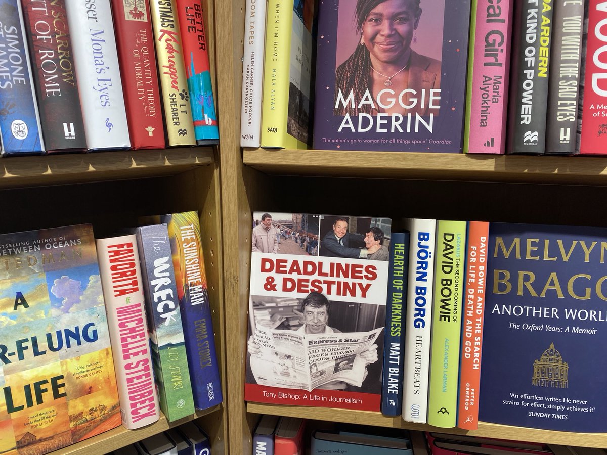 The rich story behind my father’s 65 years working hard in journalism on the biography shelf at ⁦<a href="/Waterstones/">Waterstones</a>⁩ in Worcester. With David Bowie and Bjorn Borg for company.