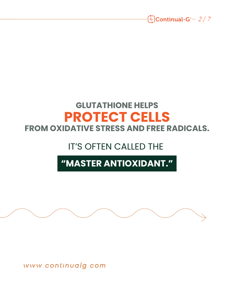 continual_g's tweet photo. Most people think antioxidants come from outside.

But your body already has its own powerful defense system.

Glutathione, known as the “master antioxidant,” plays a crucial role in protecting your cells from daily oxidative stress. https://t.co/YwbI8Fjpyk