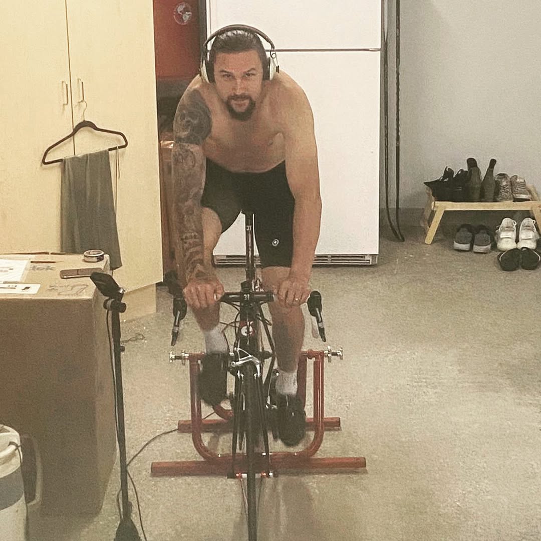 Creepy photo taken by my neighbor from outside the window, all though he did set up my bike station so I guess he’s allowed.