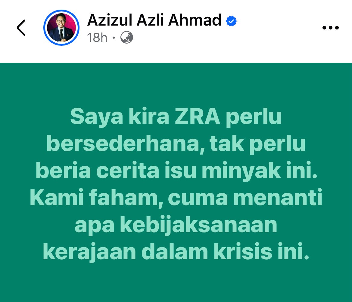 SyedAkramin's tweet photo. ZRA bercakap tentang situasi yang berlaku di Iran dan bagaimana ia beri kesan kepada harga minyak dunia.

Kalau kau nak tahu tentang apa tindakan kerajaan, kau rujuklah agensi kerajaan. Pergi kondem ZRA buat apa? Bukan dia yang buat dasar bagi pihak kerajaan. https://t.co/EGNjeChlhM