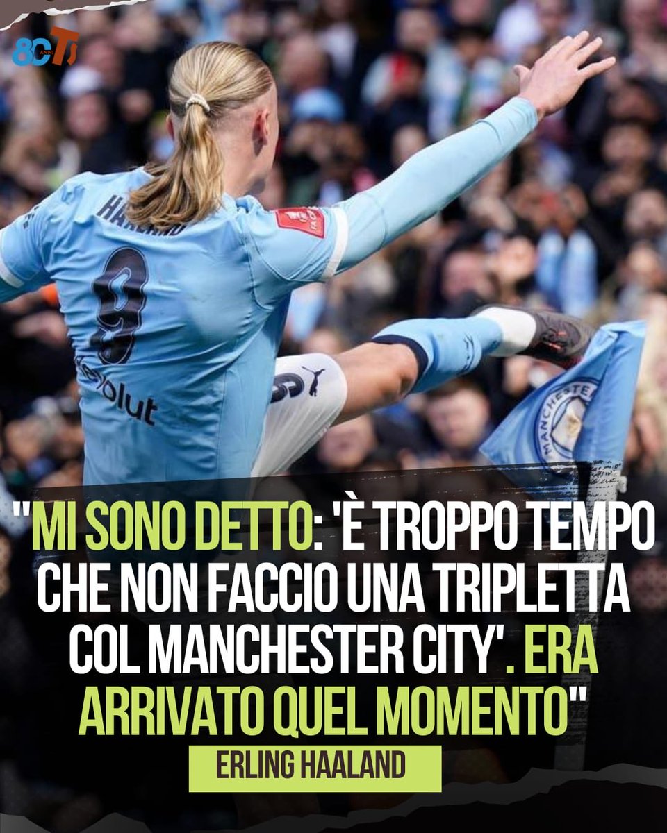 tuttosport's tweet image. ⚽ L'ultima tripletta con il proprio club risaliva al 31 agosto 2024, in un 3-1 contro il West Ham

😅 Un digiuno troppo lungo per uno come Erling 👀

#Tuttosport #ManchesterCity #Haaland