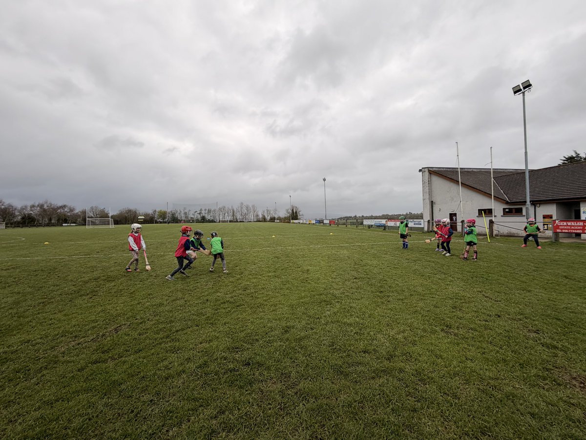 ellen_meagher's tweet photo. Windy but productive morning for the U8 girls &amp; U6 boys of Tullogher Rosbercon… loads of fun games on top of matches at the end… the boys &amp; girls earned their Easter eggs today 🐣🐰 #gaa #camogie #gpo #gamesdevelopment https://t.co/iHSRagn83f