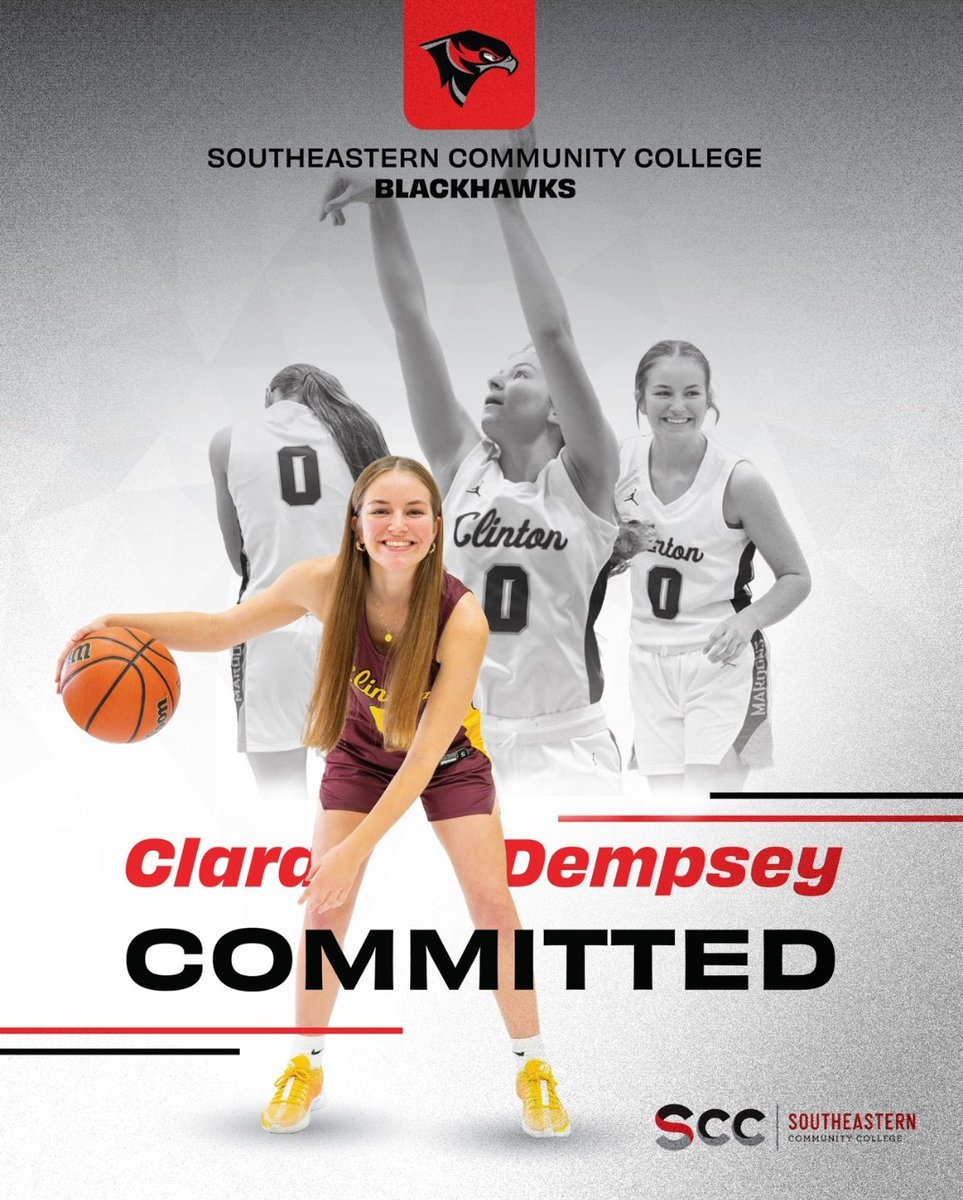 CoachJWilliams's tweet photo. Clara Dempsey has committed to Southeastern Community College in West Burlington, Iowa. Clara is a 2X all state guard who finished #1 all time in 3pt FG's (216), #3 in scoring (1,668 points), and #3 in assists (427) at Clinton. 🐺❤️🏀 @claradempsey0 @CoachFlowersWBB @Coach_BJ24 https://t.co/qEY7BRuZp3