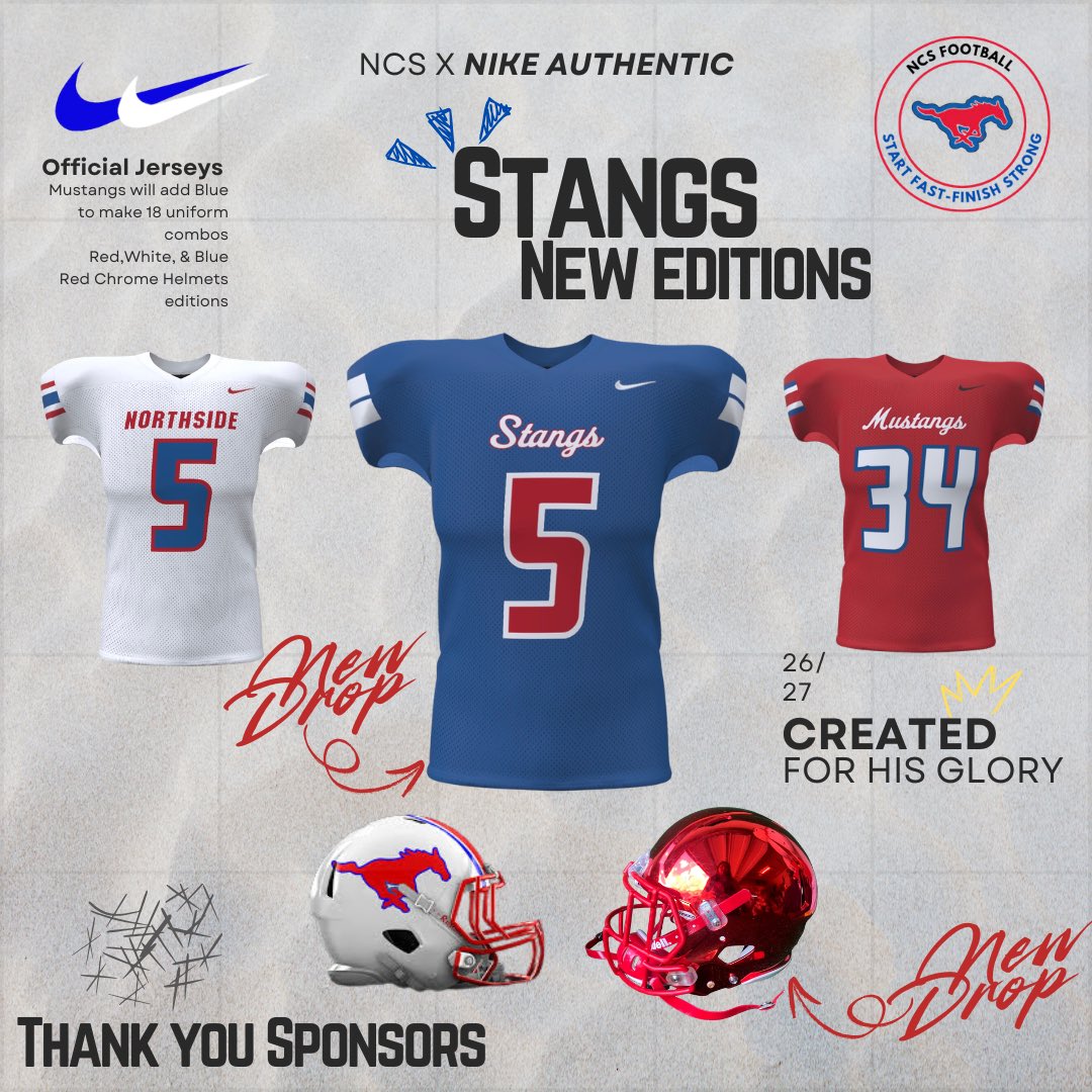 NCSMustangs_FB's tweet photo. New Editions!! Stangs are stepping out with some 🔥🔥🔥🔥🔥 this year! #StangsUp🐎🔴🔵 https://t.co/Gfkg27FpWE
