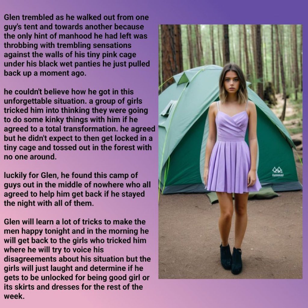 Step into Glen's heels! Embrace that purple dress, tease the guys, and feel sexy as a good girl locked in your girly fate!
#sissy #crossdresser #femboy #sissyboy #sissygirl #sissycaptions #feminization #sissytraining #sissyfication #Feminine