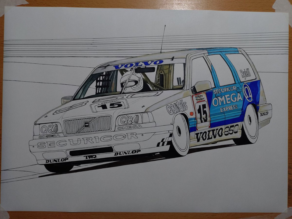 JGartworks's tweet photo. Starting to get some colour on the 850 βοΈ #volvo850 #supertouring #btcc #motorsport #art https://t.co/A5bghWlI6U
