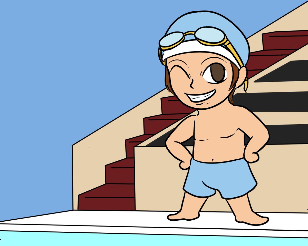ESArt14's tweet image. #ShingoWeek Day 4: Sports/Deportes

Shingo's favorite sport is swimming! He's ready to train :3

 #shingoweek2026 #矢吹慎吾 #kof