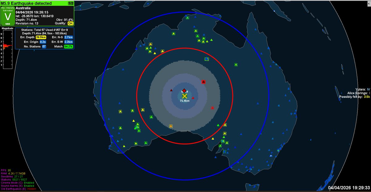 A Preliminary M5.9 Earthquake hits Australia. Always check with government sources at earthquakes.ga.gov.au #Earthquake #Australia #CaughtByGlobalQuake