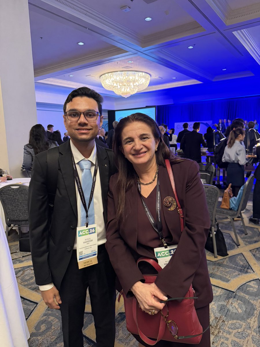 DrBezMD's tweet photo. Congratulations to Dr. Roxana Mehran @Drroxmehran on being elected President of ACC.

What an extraordinary and inspiring journey.

Had the privilege of meeting her at #ACC26 and also during #ESC25. Honored to have shared these moments. https://t.co/pGJhqDVB3q