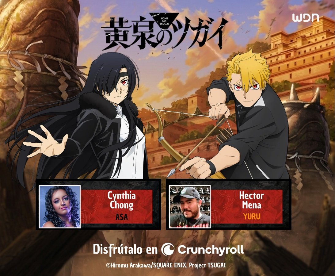 WDN_Topic's tweet photo. ¿Acaso estos hermanos podrán salvar al mundo de la destrucción con el poder de los demonios? 😈💥
¡El doblaje de "#YomiNoTsugai: Dúo del Inframundo" ya llegó a Crunchyroll! 🧡
🏹 @Hector_Nemo es Yuru
⚫ @cynthiachongdob es Asa https://t.co/jjuyTsXoPr