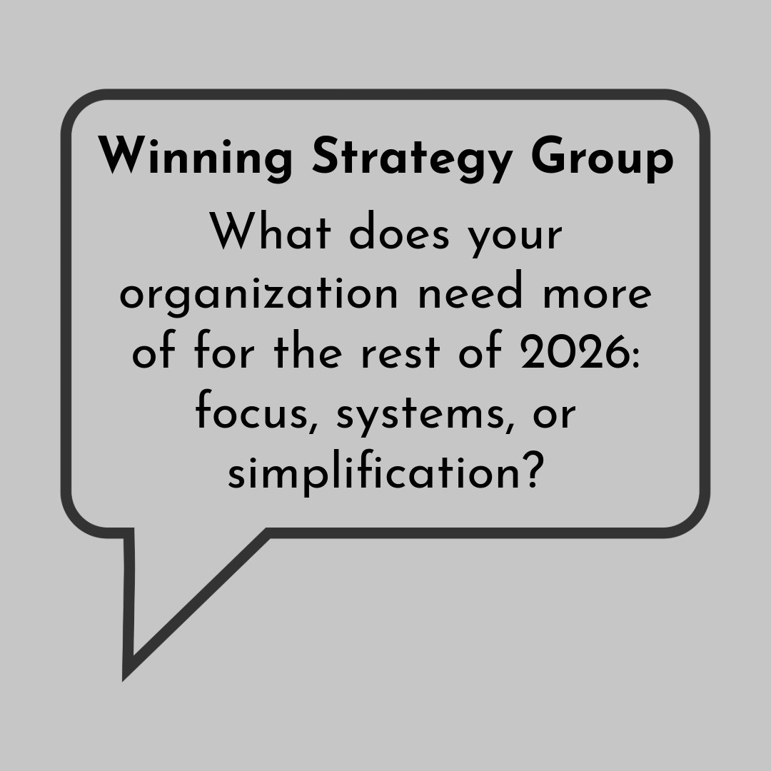 winningsgroup's tweet image. Q2 is here.

What does your organization need more of for the rest of 2026: refocus, improve systems, or simplify offerings?

#organizationalgrowth #2026planning #efficiency