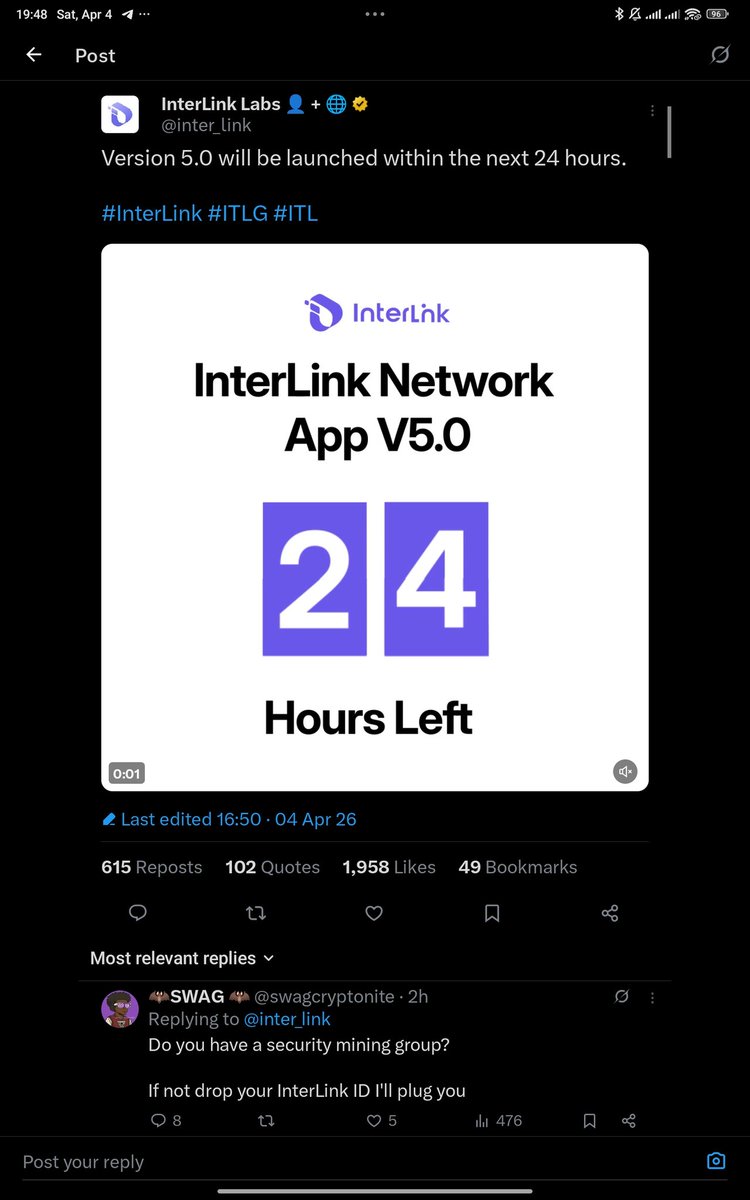 Version 5.0 will be launched within the next 24 hours.

#InterLink #ITLG #ITL <a href="/inter_link/">InterLink Labs 👤 + 🌐</a>