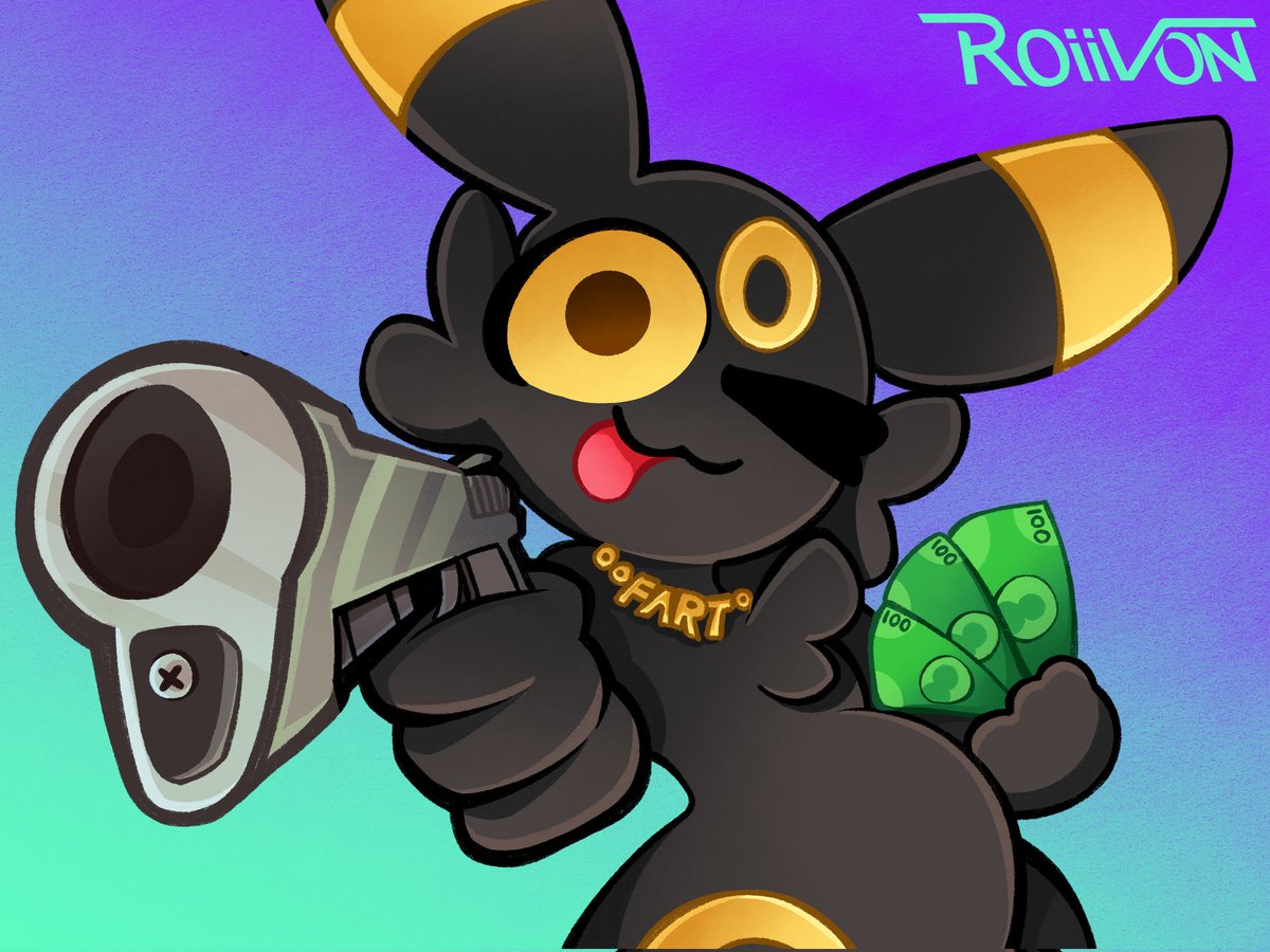 Umbreon with a GUN?! 
let that pokemon flex 🤑