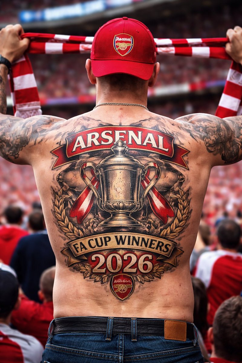 AzengaMoses's tweet photo. FA Cup winners permanently etched in. Some wear medals, I wear history on my back. COYG π΄βͺοΈ #ArsenalTattoo #FACupWinners" https://t.co/hHqAridXJ6
