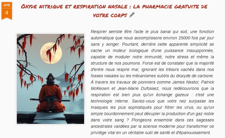 MegamathsTweets's tweet image. La respiration est une technologie interne méconnue. Saviez-vous que votre nez filtre mieux que certains masques ? 👃✨ 
Découvrez les secrets du souffle et de l'oxyde nitrique à travers 3 livres majeurs. 
#Respiration #Sante #BienEtre #Yoga #Pranayama
megamathsblog.blogspot.com/2026/04/oxyde-…