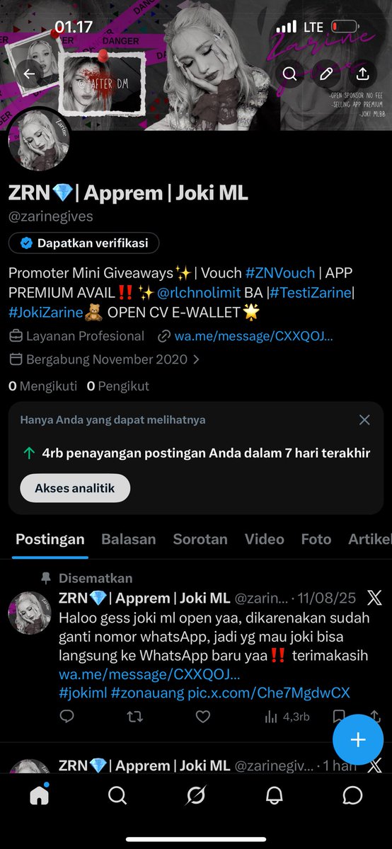 ZRN💎; Joki ML tweet media