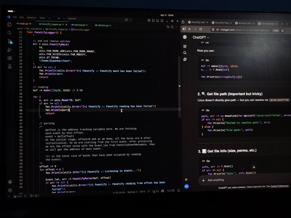 JS_Guy302's tweet photo. Building something low level stuff with Golang. The project is not only about low-level stuff, it also includes advanced backend, event-driven architecture and some cyber security stuff. Waiting to reach a certain milestone before sharing the full idea.

#golang #cybersecurity https://t.co/NKjCmlW4A7