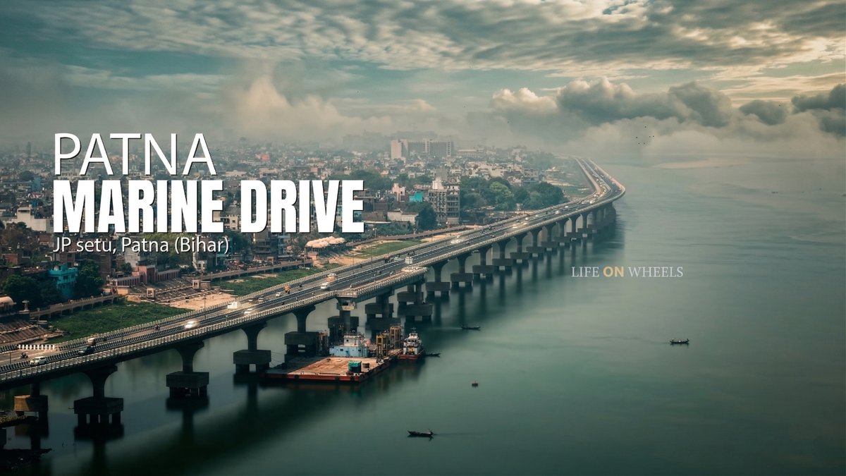 Life_On__Wheels's tweet image. Patna Marine Drive (JP Setu) Ride Update 🌉✨

• Project Length ≈ 20+ km
• 4-Lane Urban #Expressway 🚗
• Fully Operational ✅

Highlights:
• Ganga river ke saath-saath scenic drive 🌊
• JP Setu (Digha–Sonpur Bridge) connectivity 🔗
• Patna city traffic ko kaafi relief 🚦