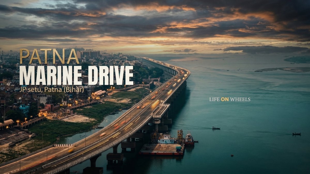 Life_On__Wheels's tweet image. Patna Marine Drive (JP Setu) Ride Update 🌉✨

• Project Length ≈ 20+ km
• 4-Lane Urban #Expressway 🚗
• Fully Operational ✅

Highlights:
• Ganga river ke saath-saath scenic drive 🌊
• JP Setu (Digha–Sonpur Bridge) connectivity 🔗
• Patna city traffic ko kaafi relief 🚦