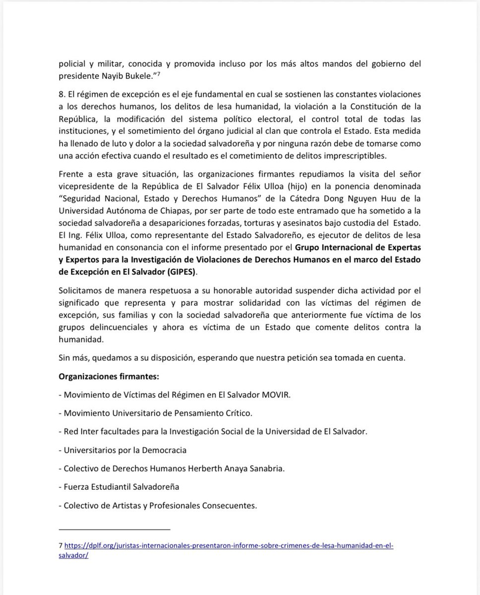 Movimiento de Víctimas del Régimen, El Salvador tweet media