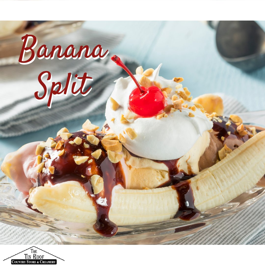 tinroofcreamery's tweet image. Indulge in the ultimate classic treat with a Banana Split 🍌🍨🍫! Layers of creamy ice cream, ripe bananas, and sweet toppings make every bite a flavor-packed delight. Perfect for sharing… or savoring all to yourself!

#BananaSplit #ClassicDessert #IceCreamLovers #SweetTreats