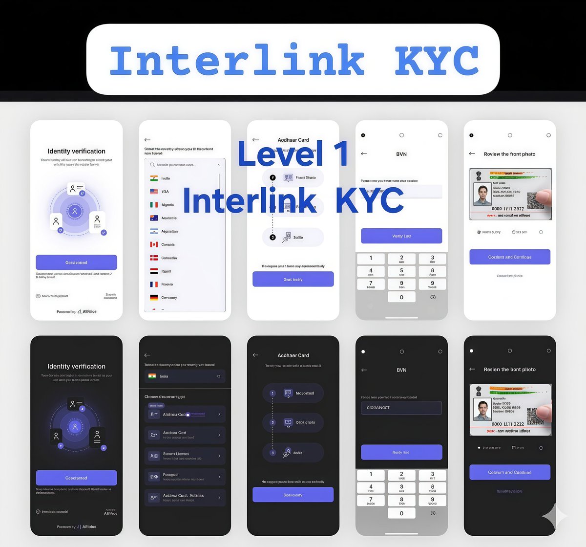 InterLink_News's tweet photo. 🪪 InterLink Level 1 KYC

🔹 Select your country

🔹 Choose your document

🔹 Upload clear front &amp; back photos

That’s it — simple step,
 important verification ✅

#InterLink #ITL #ITLG #Verify #KYC #Airdrop #BTC https://t.co/u3yCflNqmh