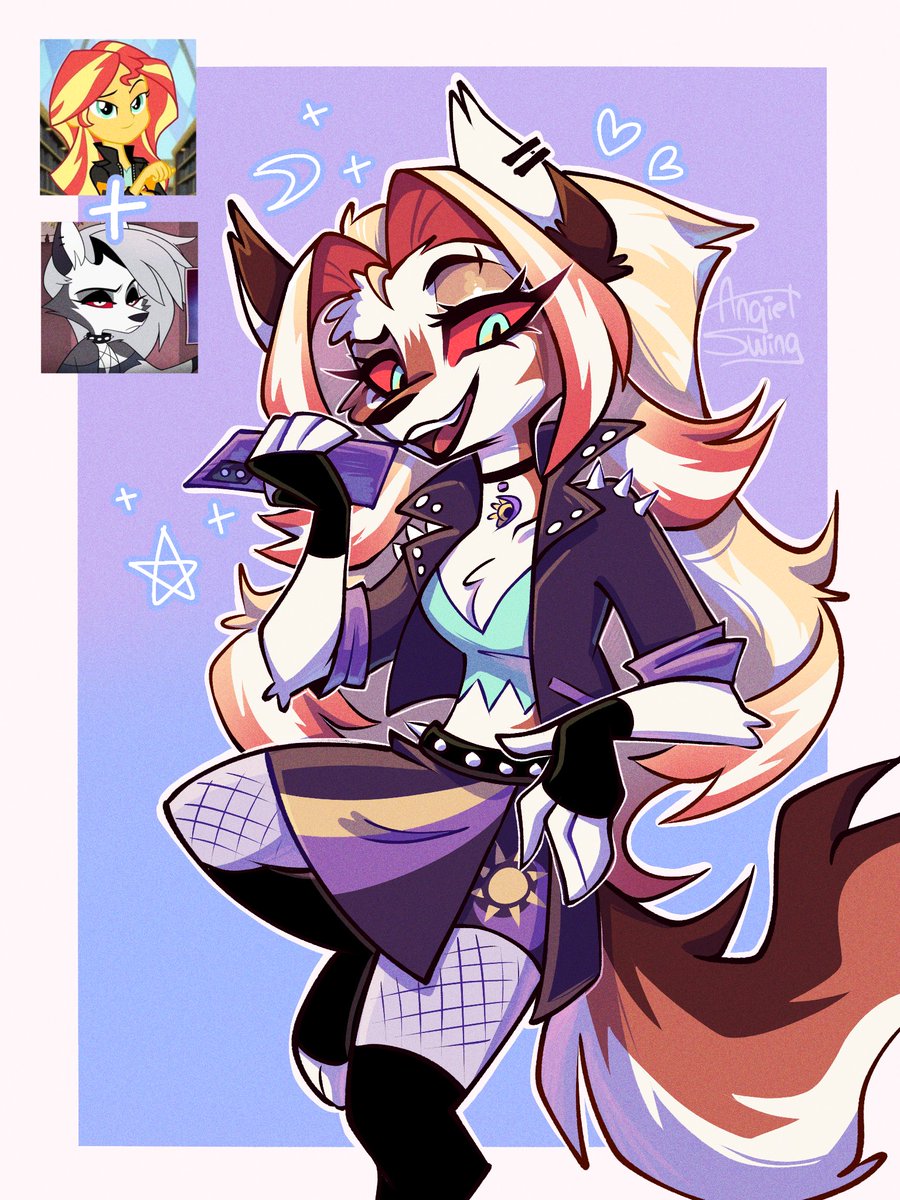 AngietSwing's tweet image. Comms for @FilthViceroy 
.
I never thought anyone would buy into my fusion idea. (I feel like she'd be called Eclipse because of the fusion of a moon and a sun).
.
#helluvaboss #loona #sunsetshimmer #mlp #hazbinhotel