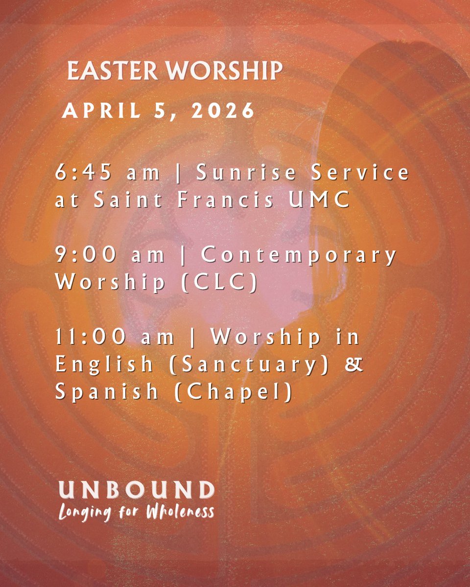 WPUMC's tweet photo. Easter Sunday with @WPUMC tomorrow!

6:45 am | Sunrise Service at St. Francis UMC (2965 Kildaire Farm Rd, Cary) -Bring a lawn chair for this outdoor service.

9:00 am | Contemporary Worship in the Christian Life Center

11:00 am | Worship in English (Sanctuary) &amp; Spanish (Chapel) https://t.co/I70TzWzBfd