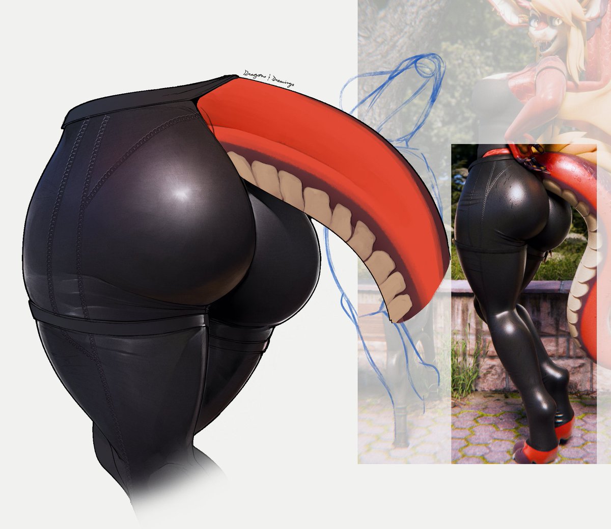 Always love seeing these renders of "𝘛𝘩𝘦 𝘋𝘳𝘢𝘨𝘰𝘯," so I did a little study with her pants here.

Still have a long way to go when it comes to improving my shading, and overall painting technique, but this was fun!

Nice way to spend a few hours, hehe.