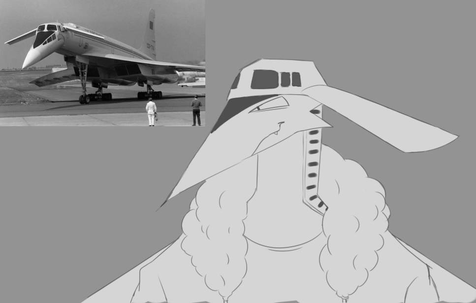 NullHossky's tweet photo. tu-144 airplane dragon for funzies https://t.co/gsT05DePx7