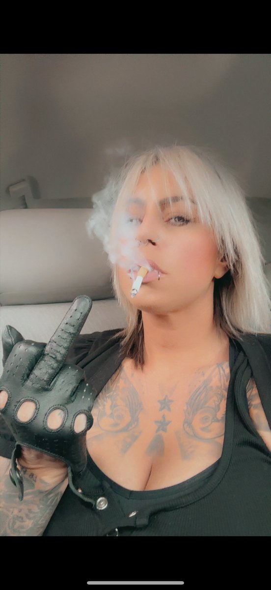 GoddessKSmokes's tweet image. Puffin away while out running some errands! Fuck you but have a nice day! #smokingfetish #glovefetish #cigarette #leathergloves #blondesmoker #sexysmoking #capnolagnia #fillingthelungs #cheekhollowing