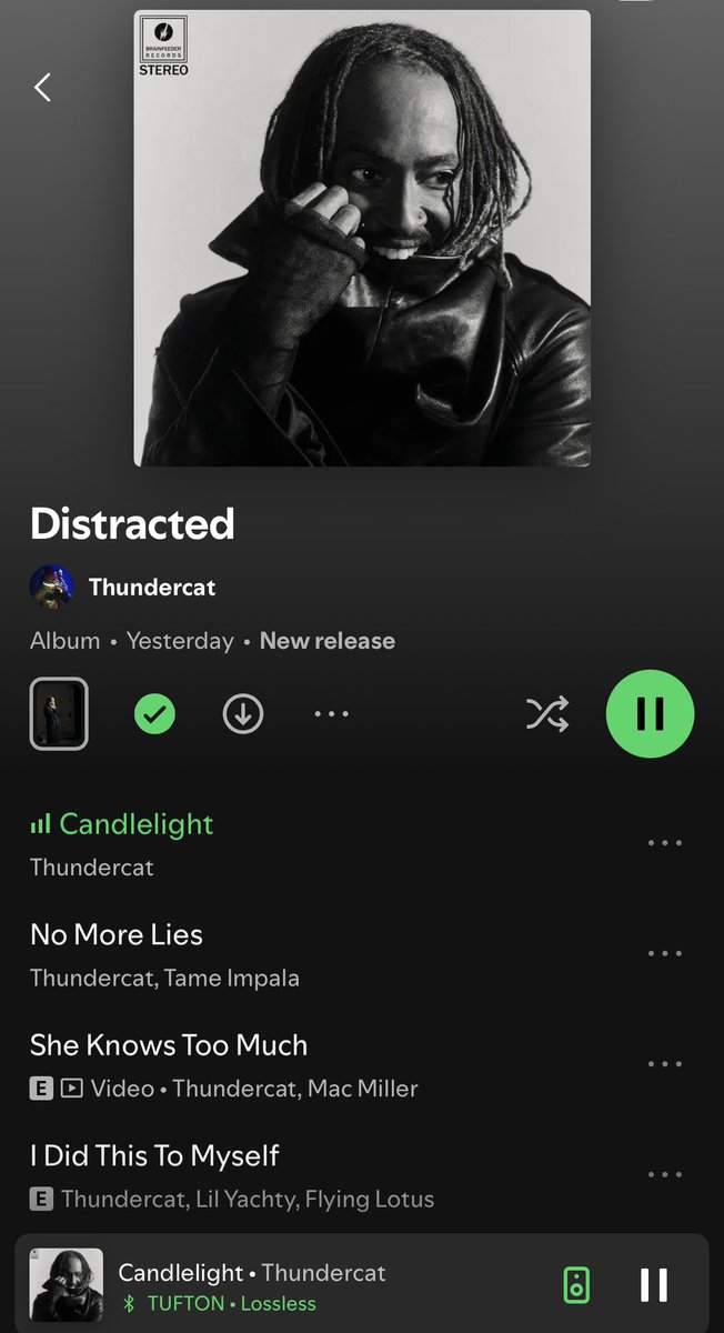 My first run through Thundercat’s new album my initial thoughts are he’s taking funk rock jazz fusion to another level. Not reliant on samples or the past.   open.spotify.com/album/4DkVTJfU…