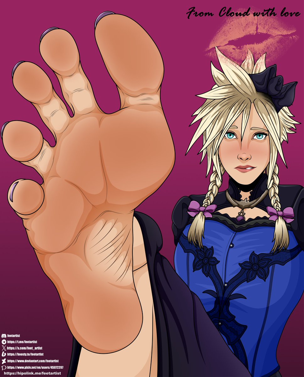 feet_artist's tweet photo. Another YCH commission: Cloud (Cloudette?) Strife!
I hope you like it!  
#feet #soles #toes #barefoot #footfetish #twink #femboy #malefeet #domination #fetishart #ff7 #finalfantasy #FinalFantasy7 #cloudstrife  #ych #ychopen https://t.co/GAbcgticl7