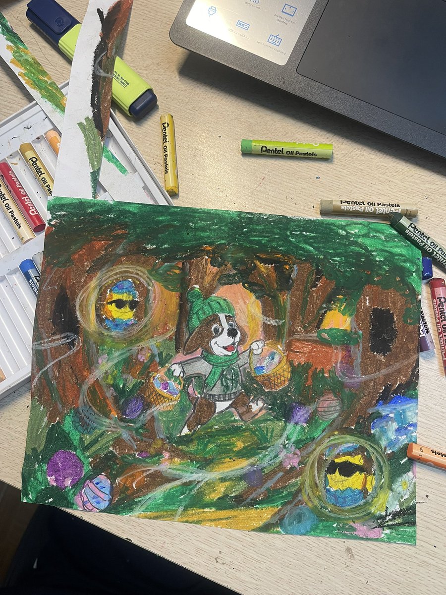 easy4milk's tweet photo. @BorgyMeme @EatwithNomu 

Hey guyss ❤️ Check out my drawing for the Easter contest. $Borgy is picking eggs in a fairy forest with #Nomu 🧚🧚‍♂️🧚‍♀️

Hope you will like it fam 💕 Been doing this for 3 hours straight, the result is not dissapointed. Hope everyone have a great day and wish yalll the best on Easter day 🥚🪺

$Borgy is the best dog on this Easter. With #Nomu we take over the crypto space. Let's fking gooooooooo 💥💥

@kingsoffart 
@tminhphantom 
@Jiggi_money 

#Easter #Borgy #Nomu #BorgyMeme