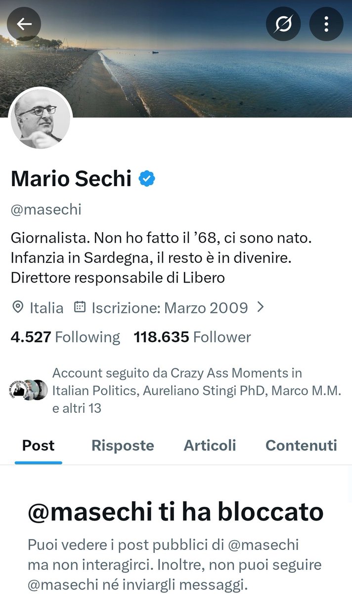 #mariosechi che cuor di leone 'sti fasci.