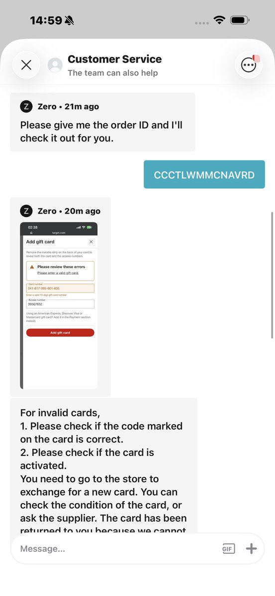 topkidd_daviber's tweet photo. @societyhatestee Have a look at the conversation with Zero with Zero Brains. Asking me to return the card when they clearly know that once purchased they aren’t to be returned. I’m not saying you shouldn’t trade with them, I’m saying it’s at your own risk because they’ve ripped me more than once! https://t.co/seP0jMMXxs