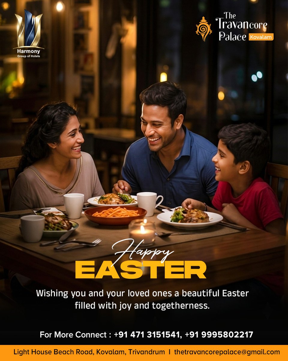 PlaceTravancore's tweet photo. Wishing you and your loved ones an Easter filled with joy, warmth, and togetherness. 💛

Happy Easter from The Travancore Palace Kovalam.

#HappyEaster #TravancorePalace #Kovalam https://t.co/M0N9hXSFiU