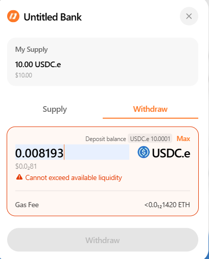 Bisw098's tweet photo. Deposited 10 USDC.e on a new DeFi platform…
Now I can only withdraw $0.008 

Liquidity matters more than APY.

Lesson learned the hard way.

#DeFi #Crypto #Liquidity @BankUntitled @soneium https://t.co/WBly05vzbO