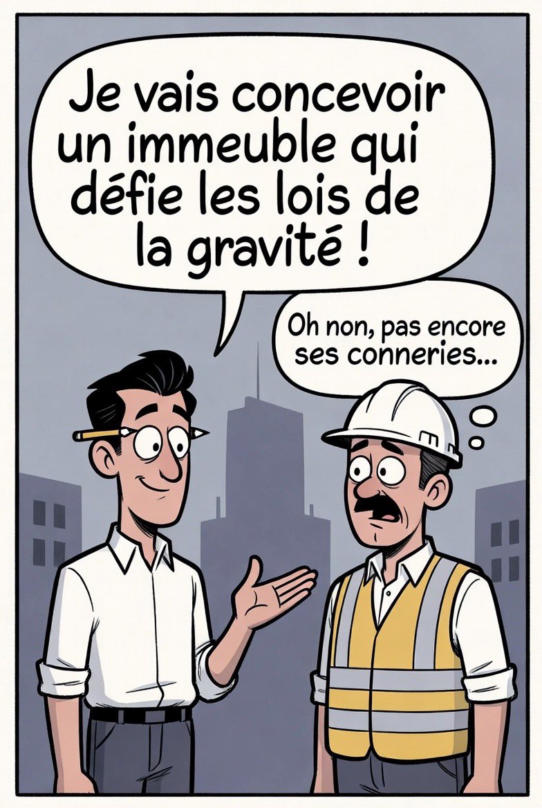 Arch_KAB_JL_GAH's tweet image. 🏗️👷🏽‍♂️ What’s the difference between an engineer and an architect, in your opinion ? Who’s the boss ? And who’s the last one crying on the job site ? 😁

🏗️👷🏽‍♂️ Quelle est la différence entre un ingénieur et un architecte selon vous ? Qui est le patron ? Et qui pleure en dernier sur