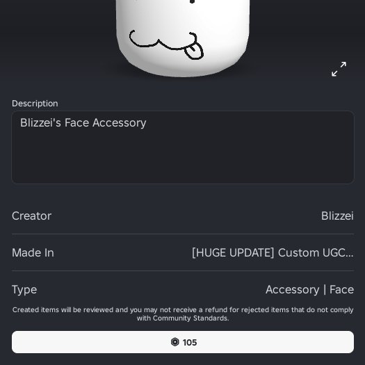 yesterday I learned that ingame UGC heads are now cheaper than full ...