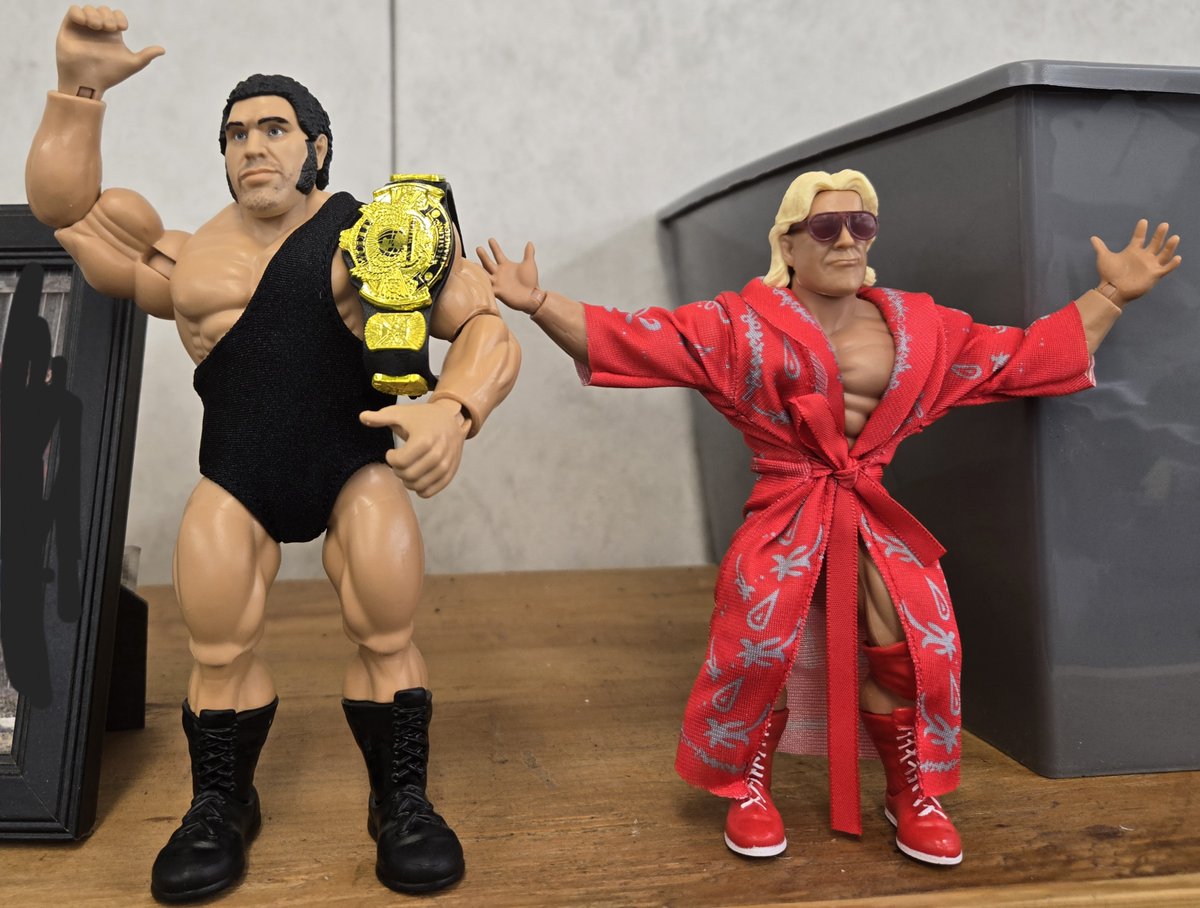 TexShark300's tweet photo. Recently completed my personal Wrestling Mount Rushmore collection. 
Why are there only two people in the picture?
Because as I see it, Mount Rushmore is Flair, Andre, &amp; it doesn't matter who #3 &amp; #4 are
@CollectMajor @MajorWFPod @RicFlairNatrBoy  #ScratchThatFigureItch https://t.co/I6ArKC1Xpa